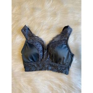 Rhonda Shear Bra Womens Size Small Blue Floral Wireless Pull Over Bralette